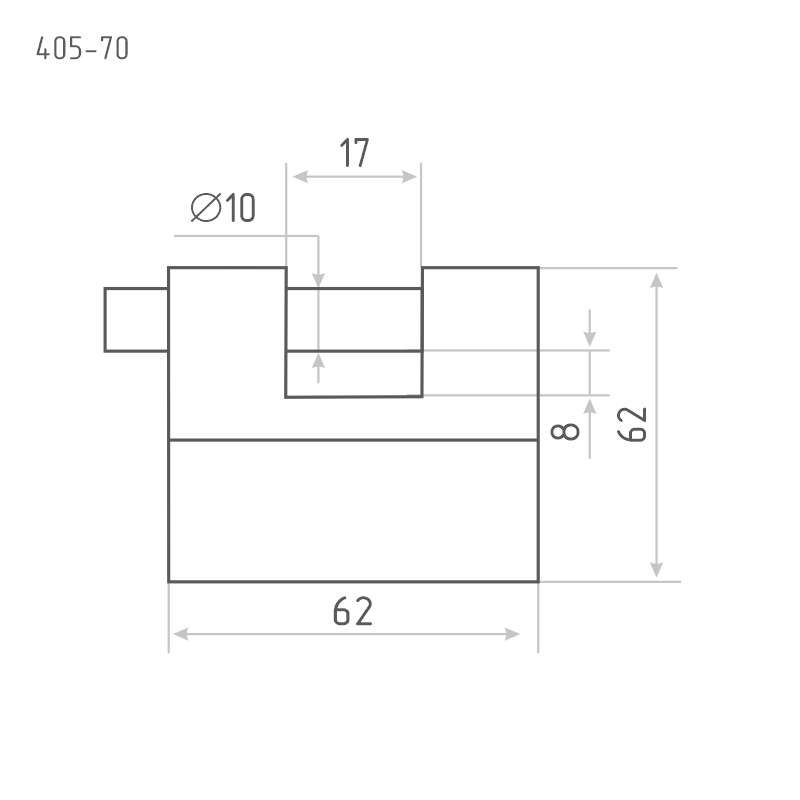 Схема Замок навесной ЗН-405 цвет Серый Нора-М