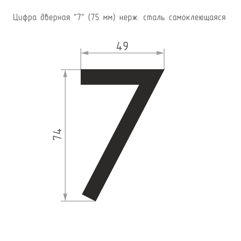 Схема Цифра на дверь 75 мм цвет Черный Нора-М