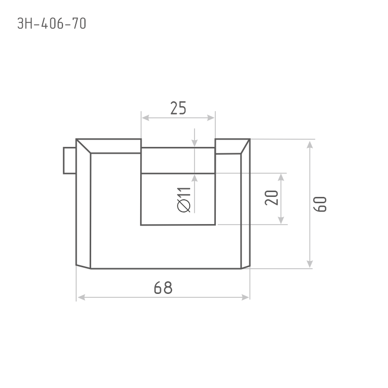 Схема Замок навесной ЗН-406 цвет Серый Нора-М