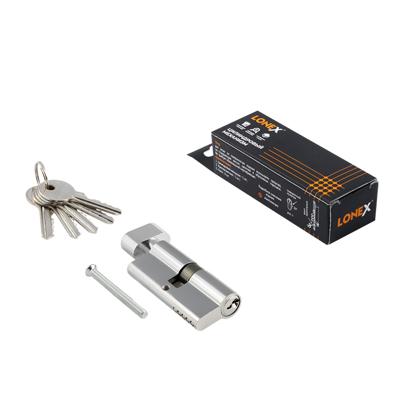Комплектация и упаковка Цилиндр LONEX СТ-ЛВ цвет Хром Нора-М