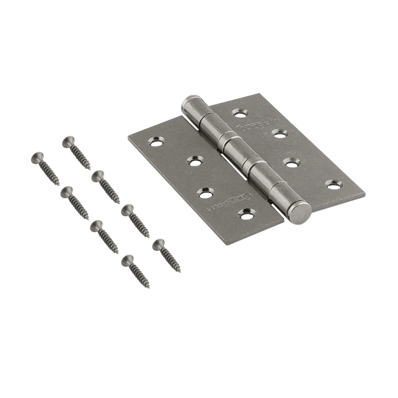 Комплектация и упаковка Петля универсальная 4"-2ВВ (100*75*2,5) без колп. цвет Застаренное серебро Нора-М