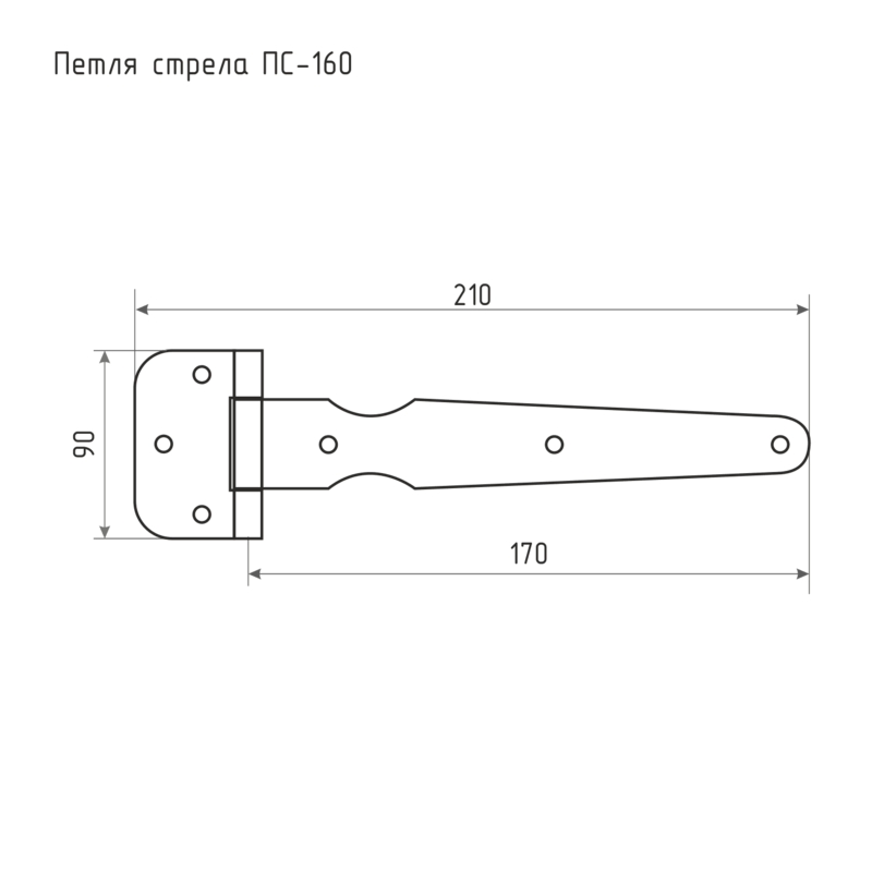 Схема Петля стрела (М) ПС-160 цвет Цинк Нора-М