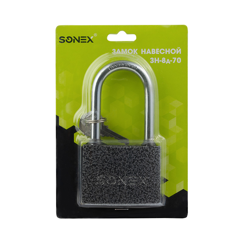 Комплектация и упаковка Замок навесной SONEX ЗН цвет Темный Нора-М