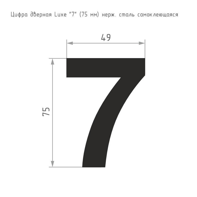 Схема Цифра на дверь Luxe 75 мм цвет Черный Нора-М