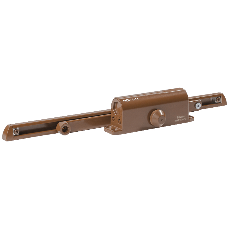 Доводчик дверной со скользящей тягой 430 Slider ISPARUS от 40 до 100 кг цвет Коричневый (8024) Нора-М