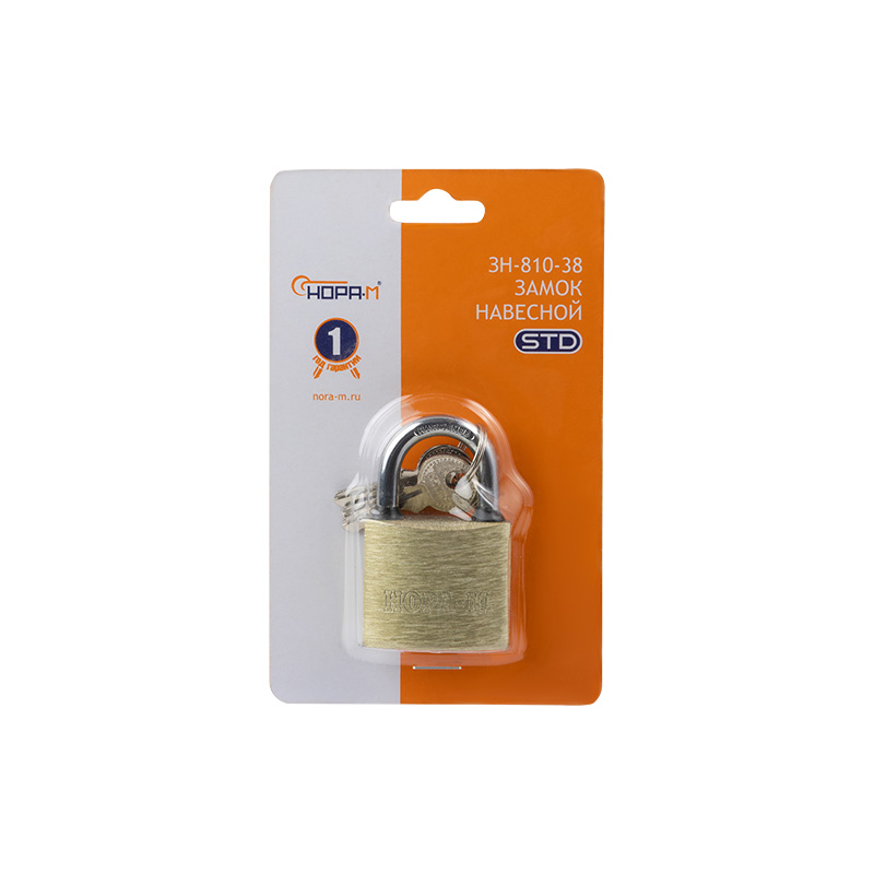 Комплектация и упаковка Замок навесной ЗН цвет Латунь Нора-М