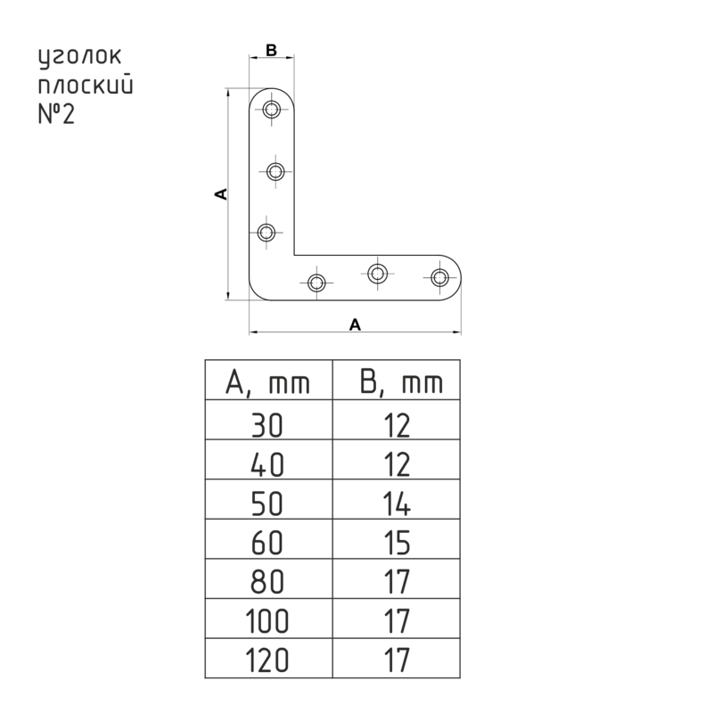 Схема Уголок плоский №2 С закругленными углами цвет Цинк Нора-М