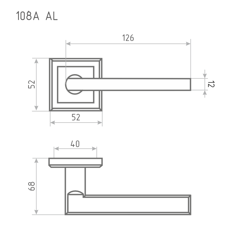 Схема Ручка дверная 108K AL цвет Белый Нора-М