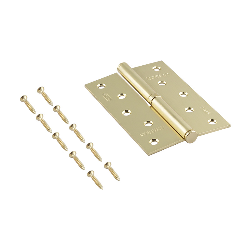 Комплектация и упаковка Петля левая/правая 750-5" STD (120*80*2,5) без колп. цвет Матовое золото Нора-М