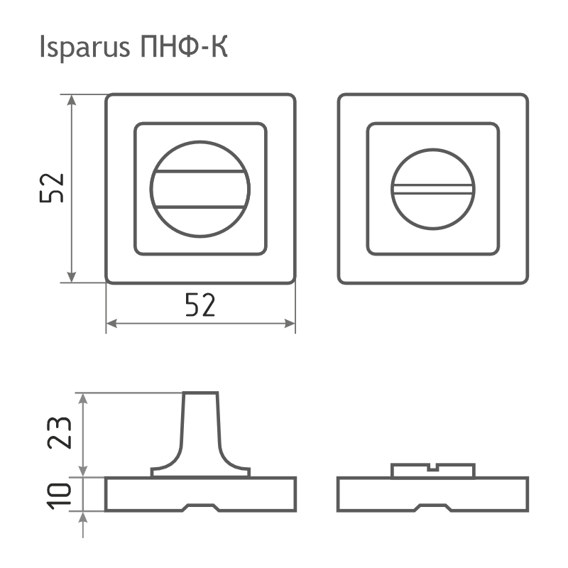 Схема Фиксатор накладка ISPARUS ПНФ-К цвет Матовый никель Нора-М