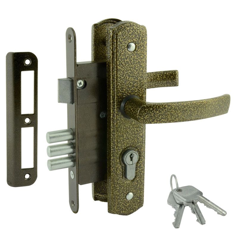 Замок врезной ЗВ4-1-8-19 - Антик/бронза - 16371