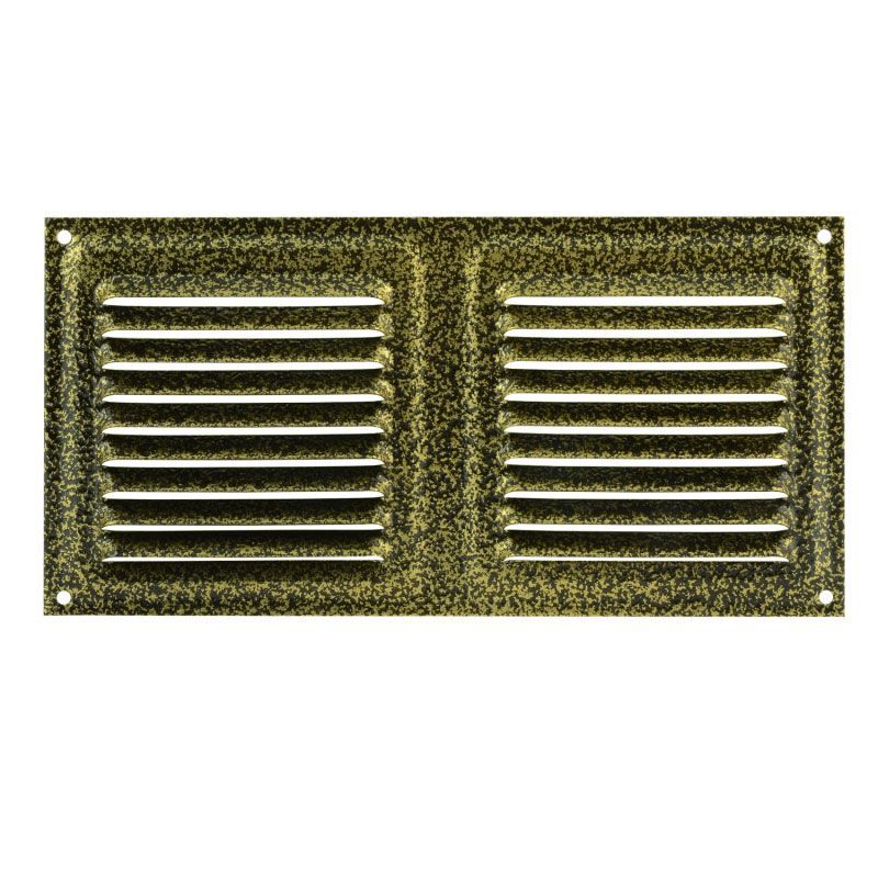 Решетка с сеткой 100*200 мм цвет Старая бронза Нора-М