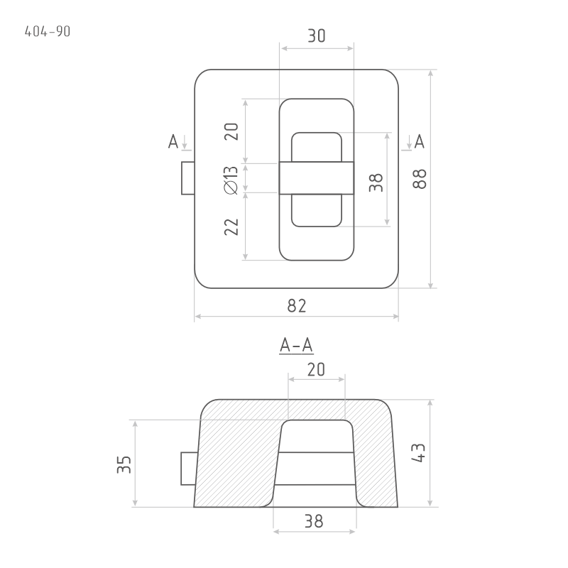 Схема Замок навесной ЗН-404 цвет Серый Нора-М