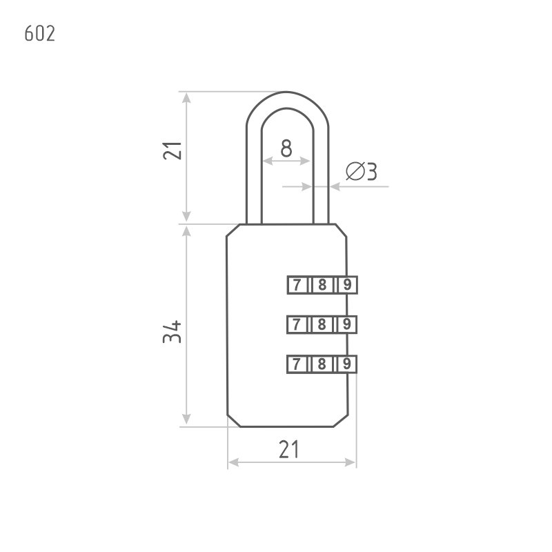 Схема Навесной кодовый замок 602 цвет Черный Нора-М