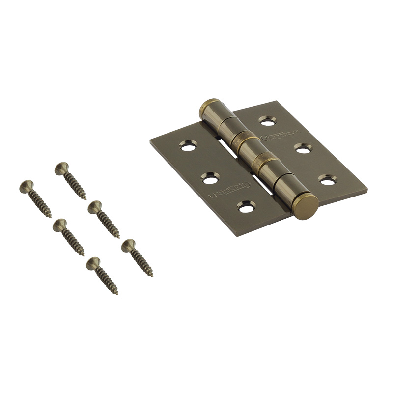 Комплектация и упаковка Петля универсальная 3"-2ВВ (75*63*2,5) без колп. цвет Старая бронза Нора-М