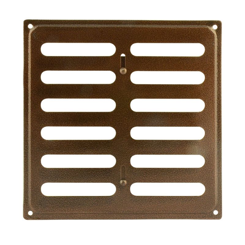 200*200 мм Решетка с заслонкой (заглушкой) - Старая медь - 12922