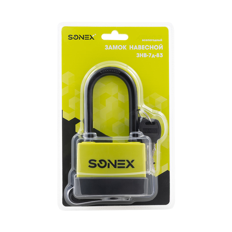 Комплектация и упаковка Замок навесной всепогодный SONEX ЗНВ цвет Шартрез Нора-М