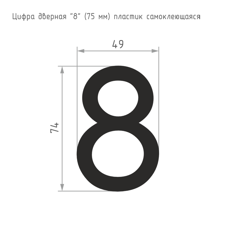 Схема Цифра на дверь 75 мм цвет Хром Нора-М
