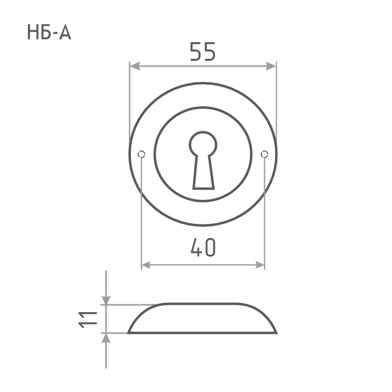 Схема Накладка дверная НБ-А цвет Золото Нора-М