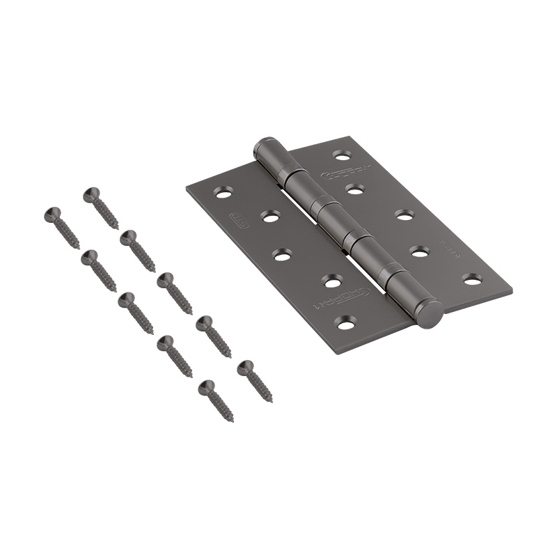 Комплектация и упаковка Петля универсальная 5"-4ВВ STD (125*75*2,5) без колп. цвет Графит Нора-М